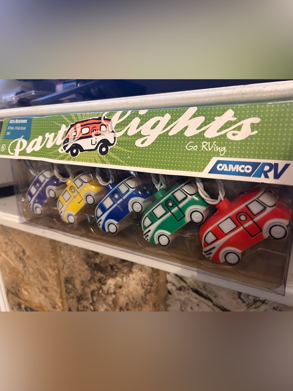 Fun Colorful Camper String Lights - Yellow, Blue, Red, Green, Purple
